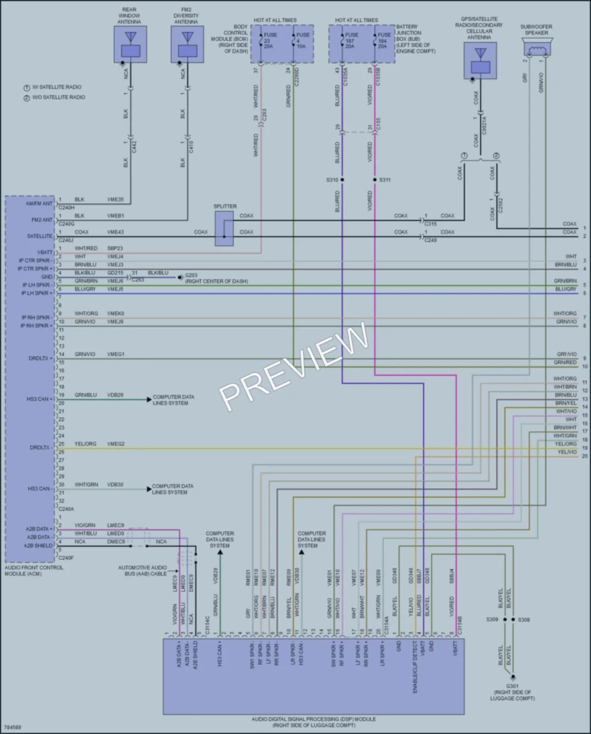 2022 Ford MustangMachE Radio wiring diagram preview
