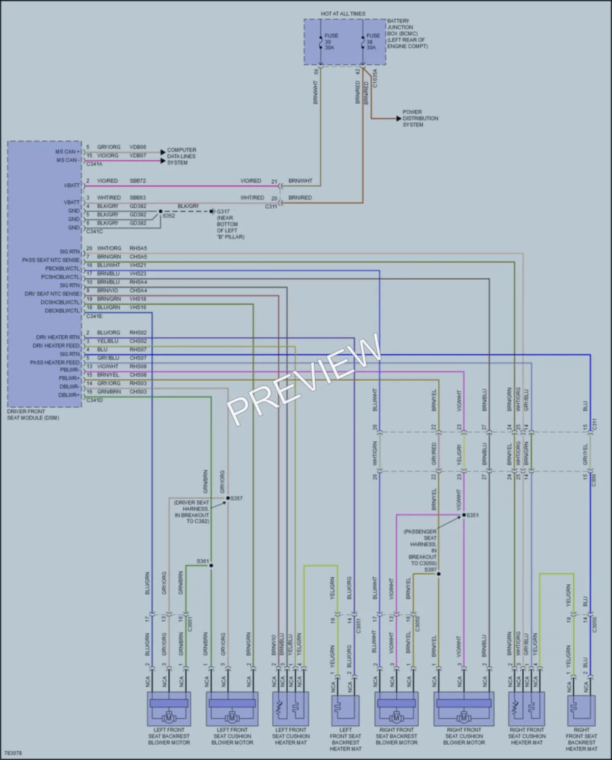 2022 Ford PoliceInterceptorUtility Power Seats wiring diagram preview