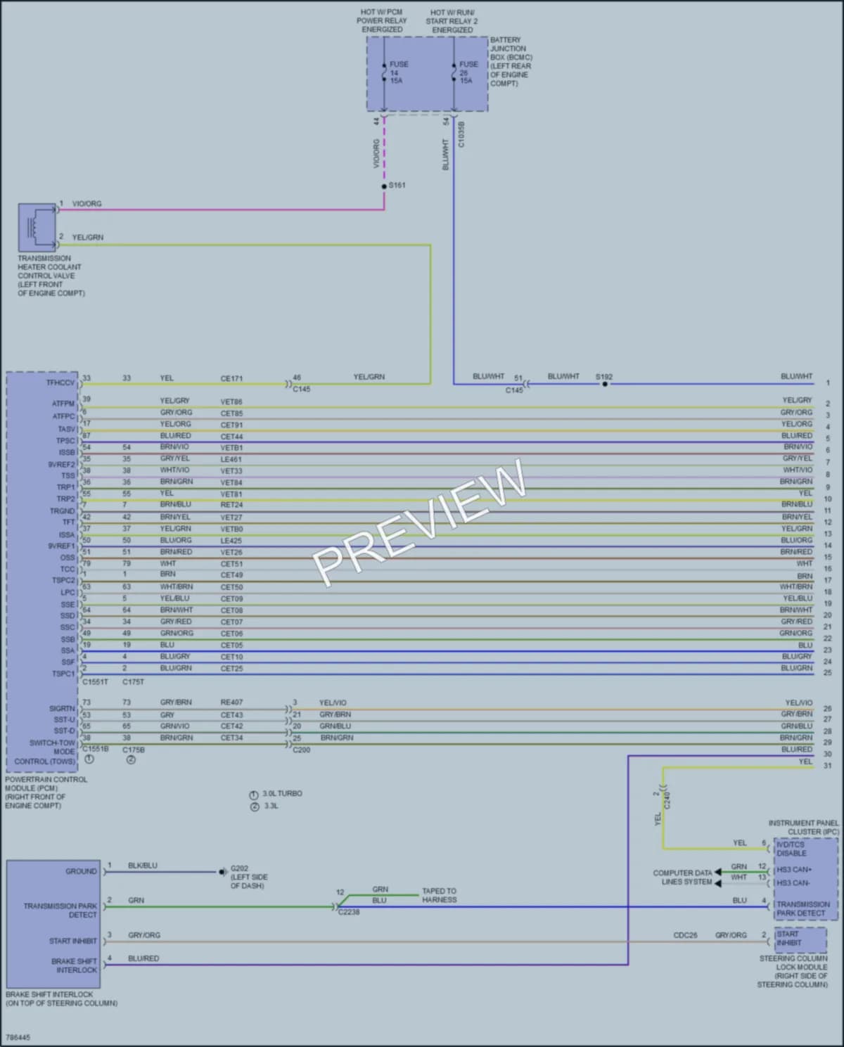 2022 Ford PoliceInterceptorUtility Transmission wiring diagram preview
