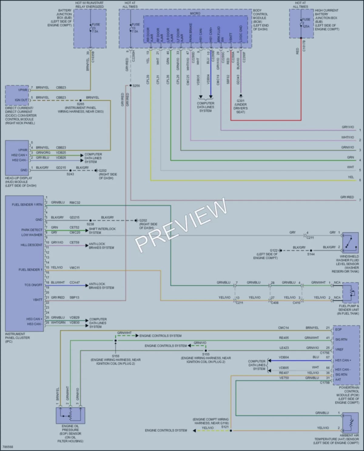 2022 Ford Ranger Instrument Cluster wiring diagram preview