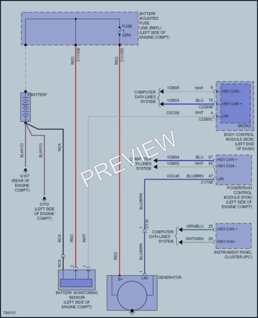 2022 Ford Ranger Starting Charging wiring diagram preview