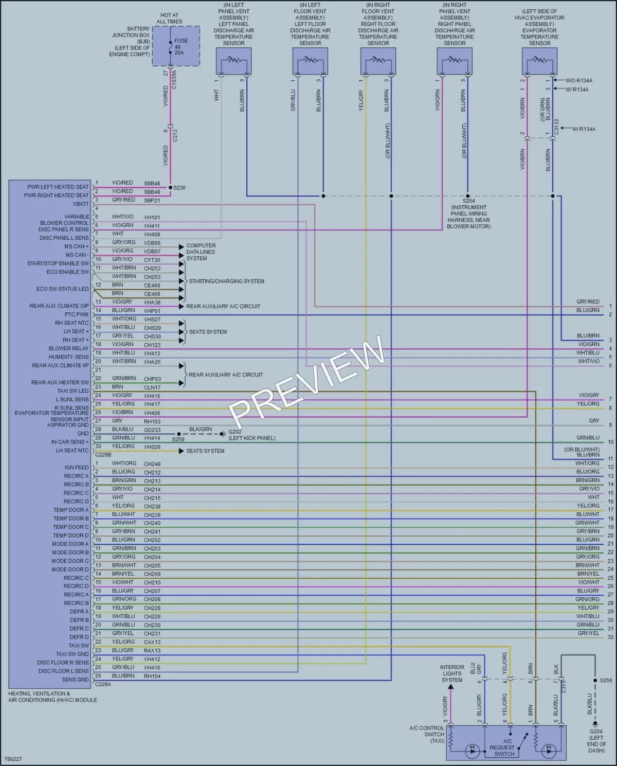 2022 Ford TransitConnect Air Conditioning wiring diagram preview