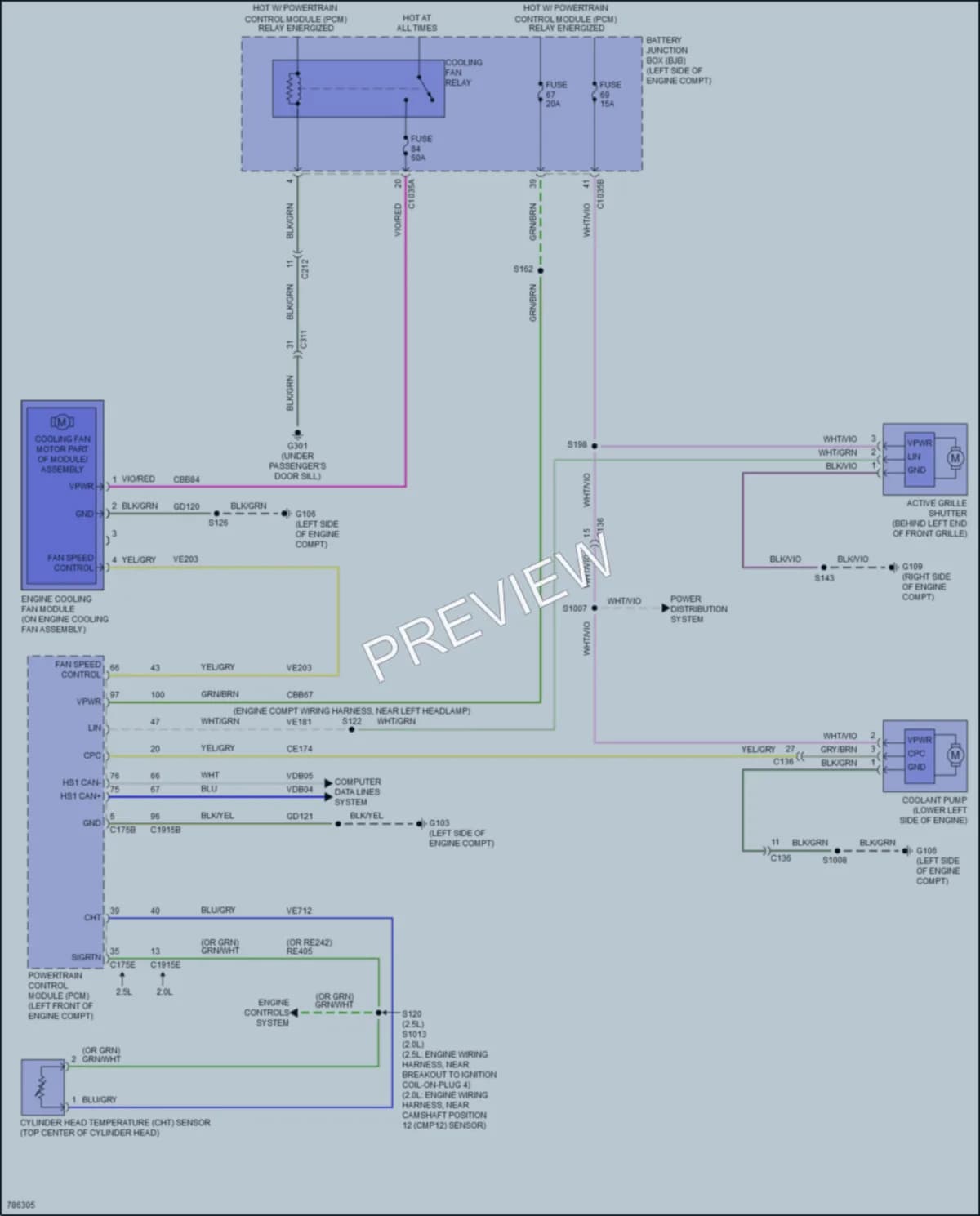 2022 Ford TransitConnect Cooling Fan wiring diagram preview