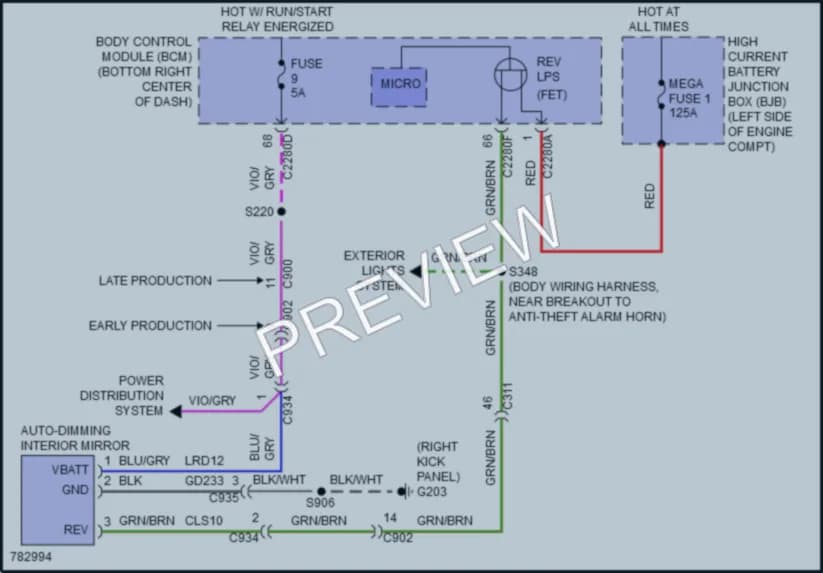 2022 Ford TransitConnect Power Mirrors wiring diagram preview