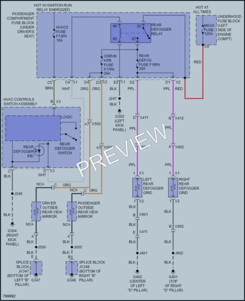 2022 GMC 2500Savana Defoggers wiring diagram preview