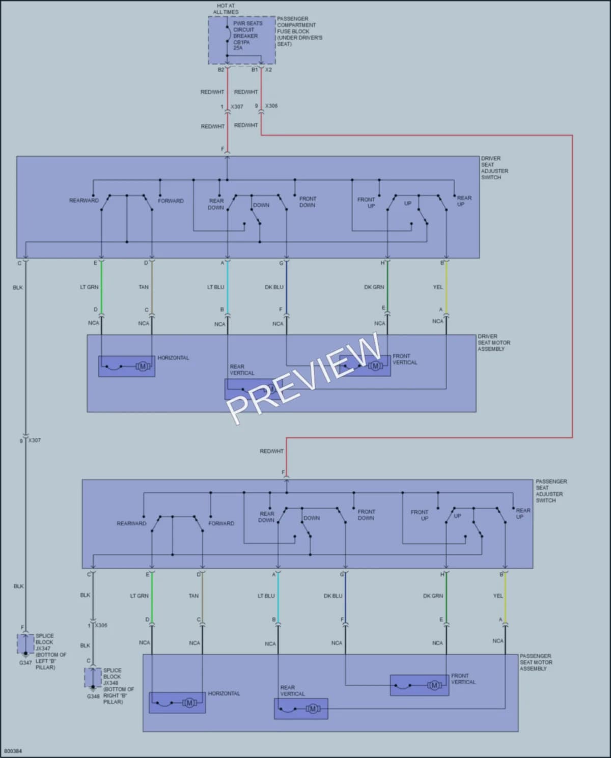 2022 GMC 3500Savana Power Seats wiring diagram preview