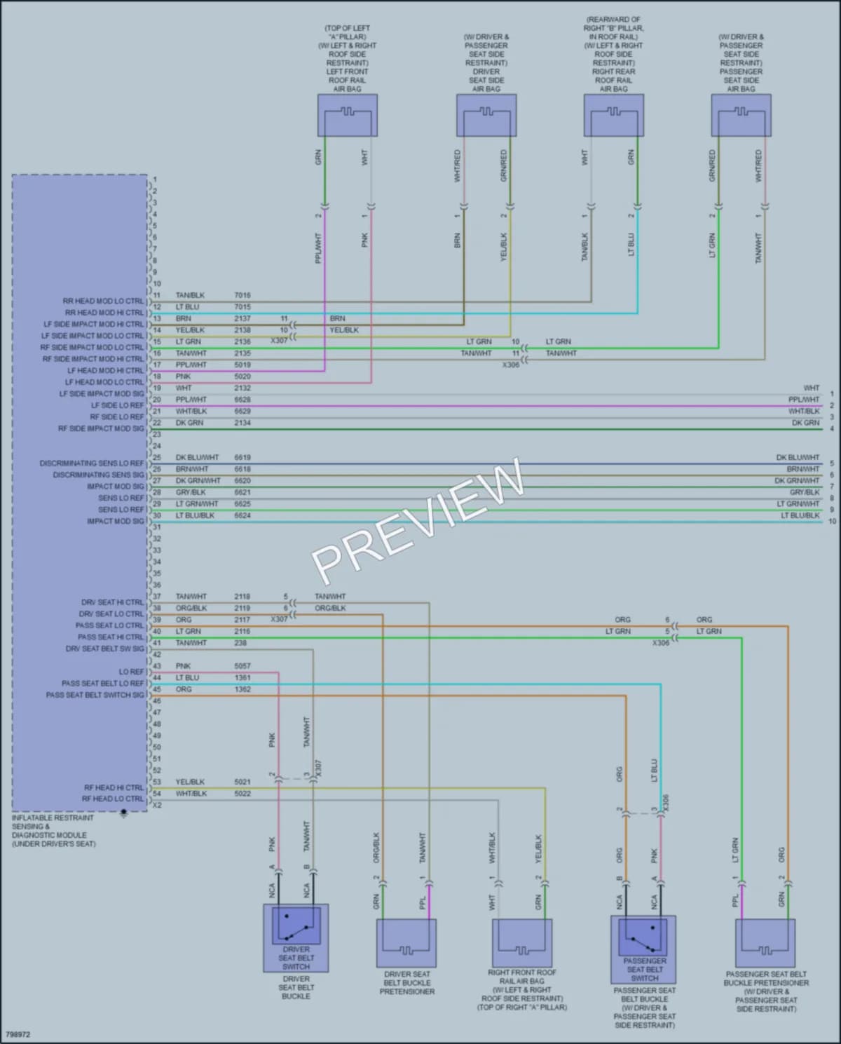 2022 GMC 3500Savana Supplemental Restraints wiring diagram preview