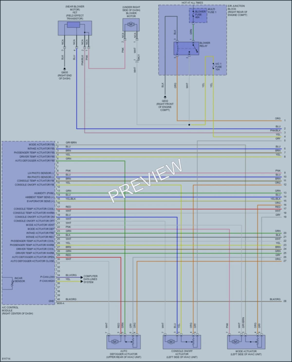 2022 Genesis G70 Air Conditioning wiring diagram preview