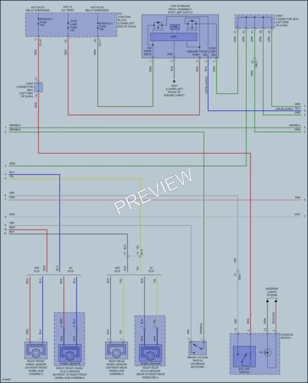2022 Genesis G70 Anti Lock Brakes wiring diagram preview