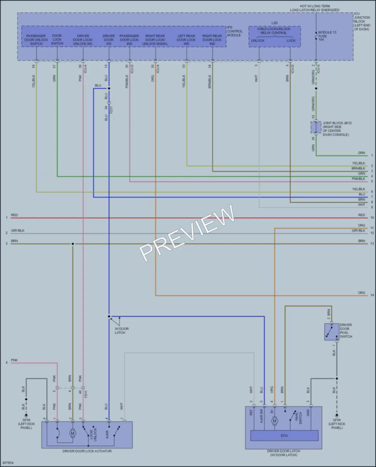 2022 Genesis G80 Anti Theft wiring diagram preview