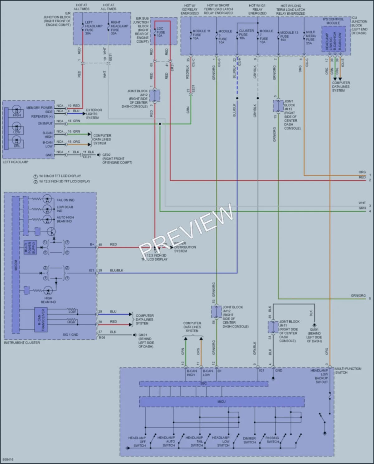 2022 Genesis G80 Headlights wiring diagram preview