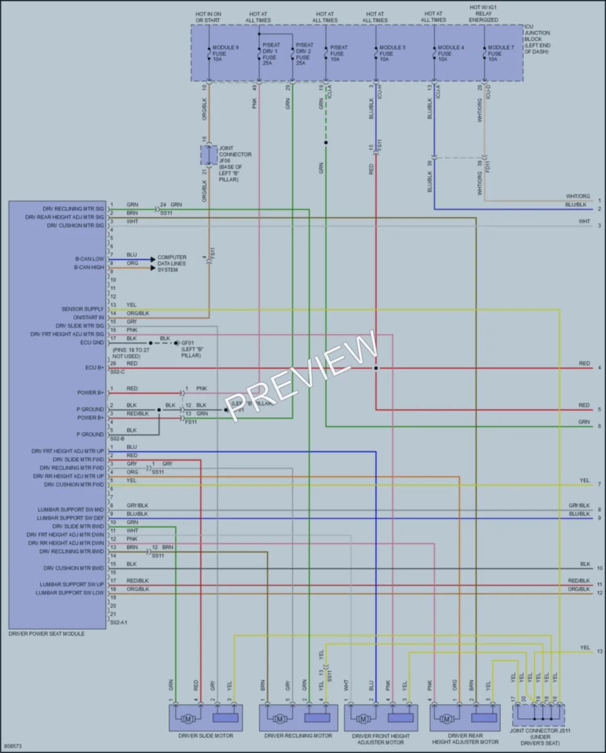 2022 Genesis G80 Memory Systems wiring diagram preview