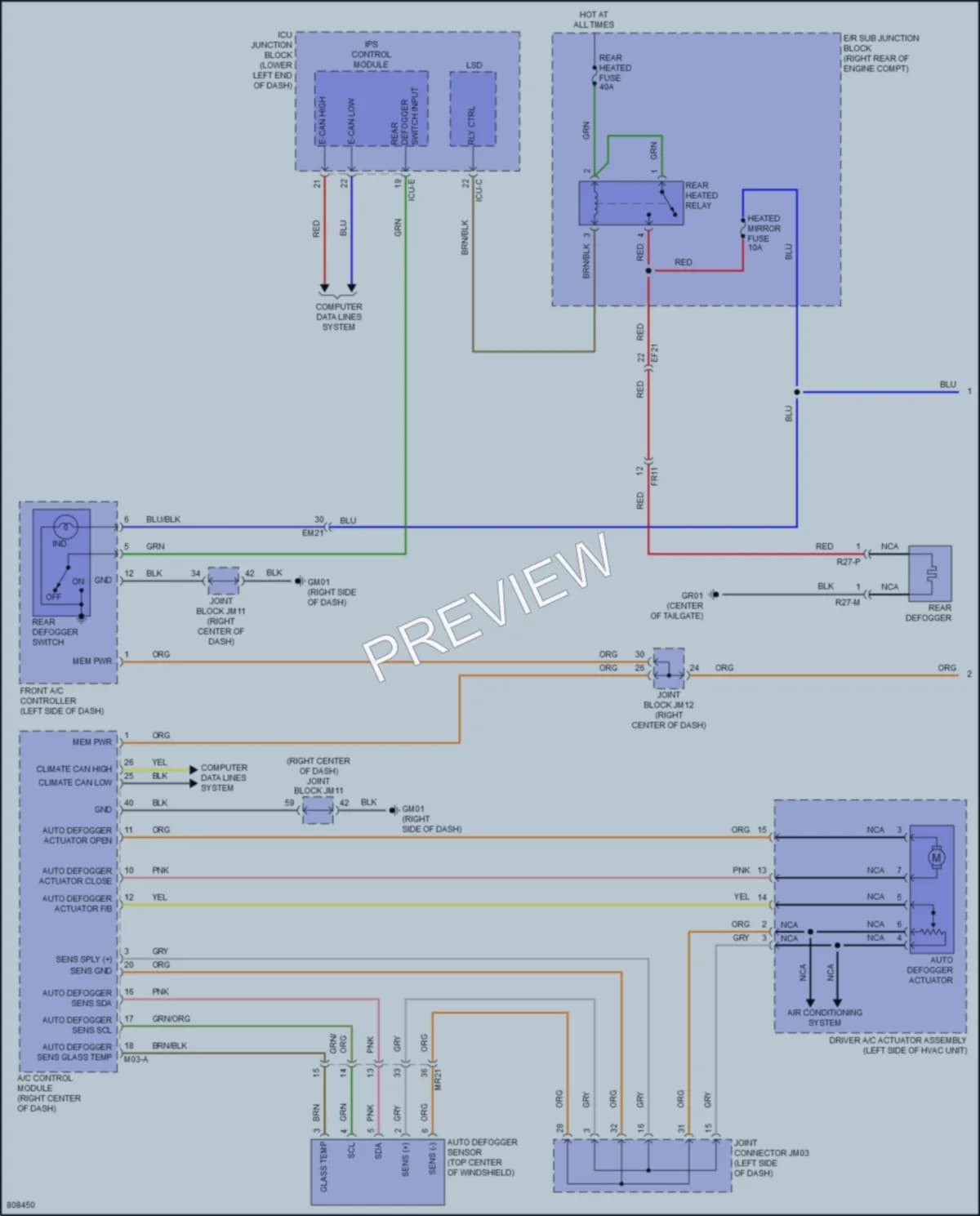 2022 Genesis GV70 Defoggers wiring diagram preview