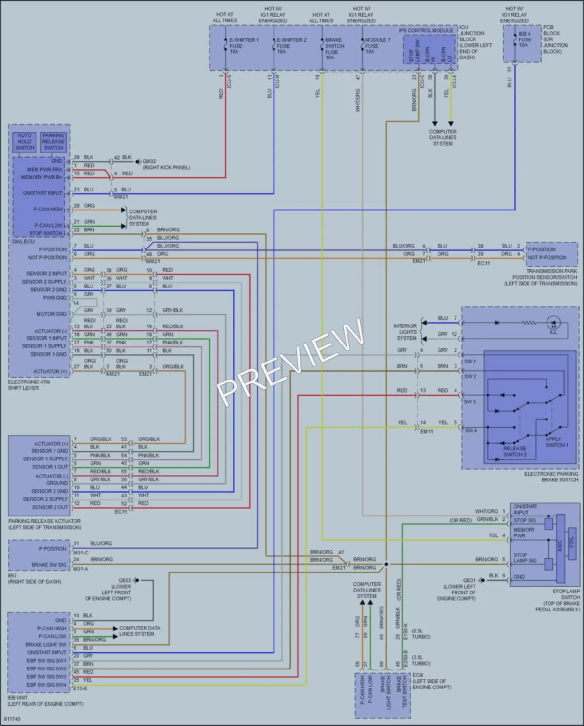 2022 Genesis GV70 Shift Interlock wiring diagram preview