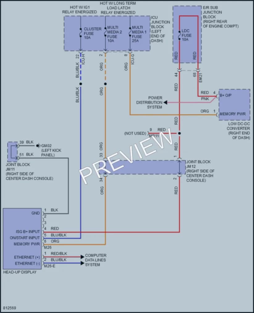 2022 Genesis GV80 Instrument Cluster wiring diagram preview