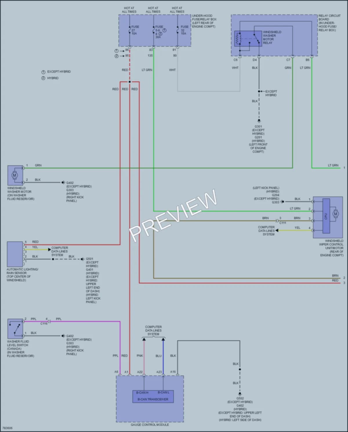 2022 Honda Accord Wiper Washer wiring diagram preview