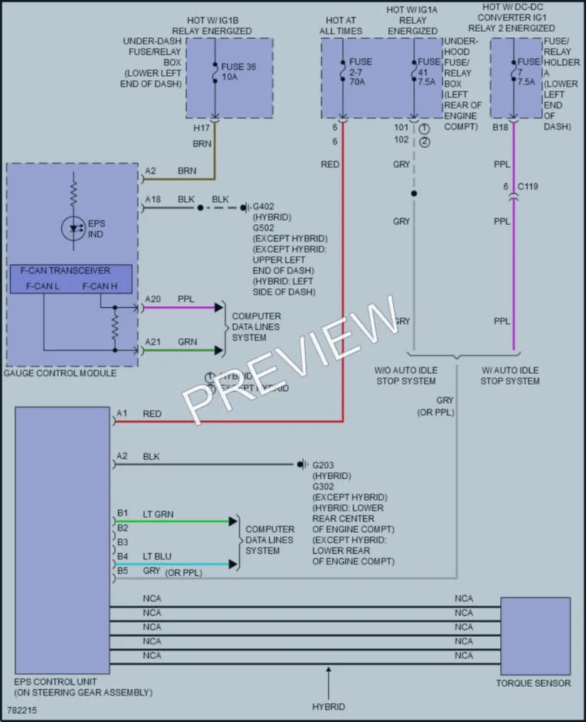 2022 Honda AccordHybrid Electronic Power Steering wiring diagram preview