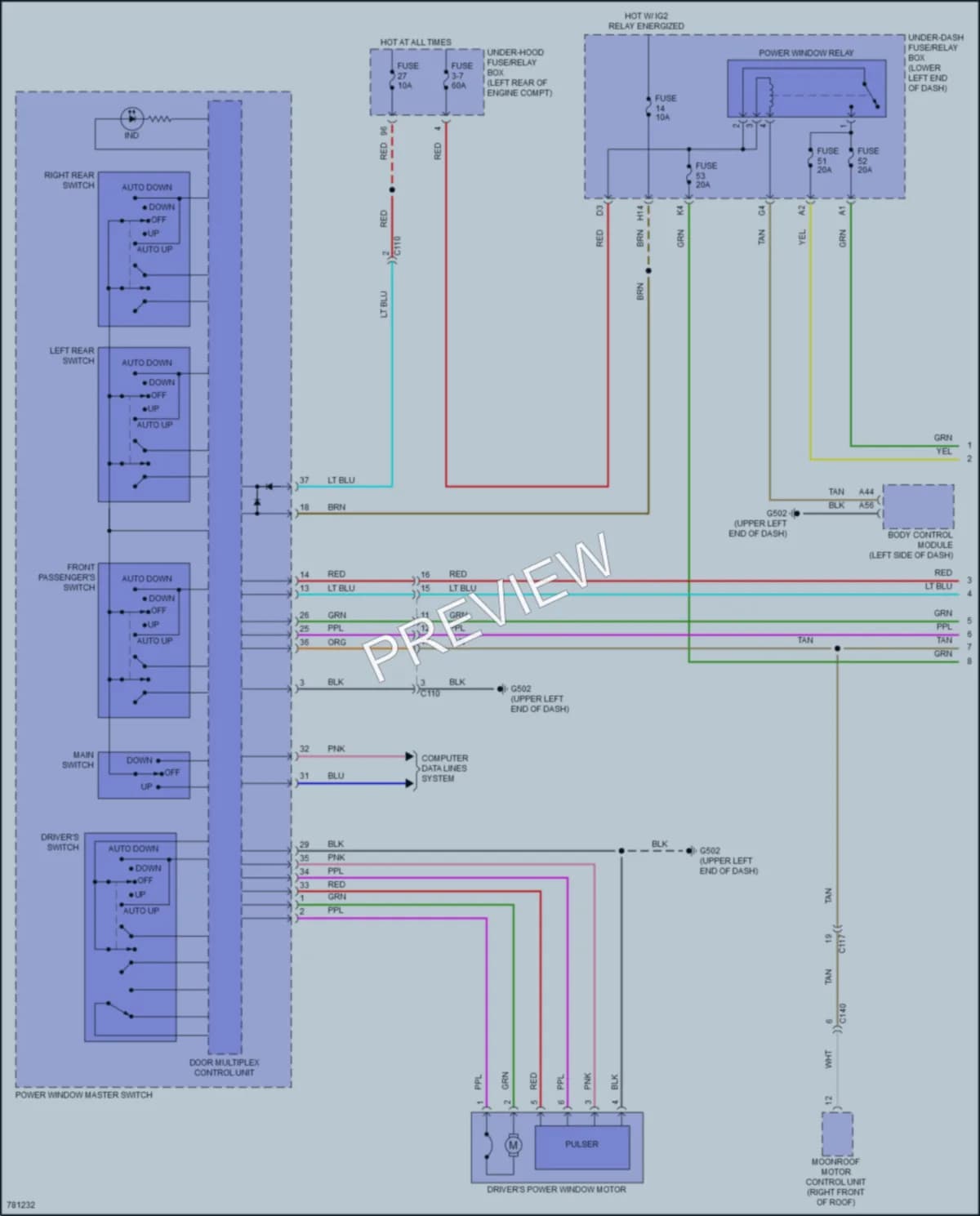 2022 Honda AccordHybrid Power Windows wiring diagram preview