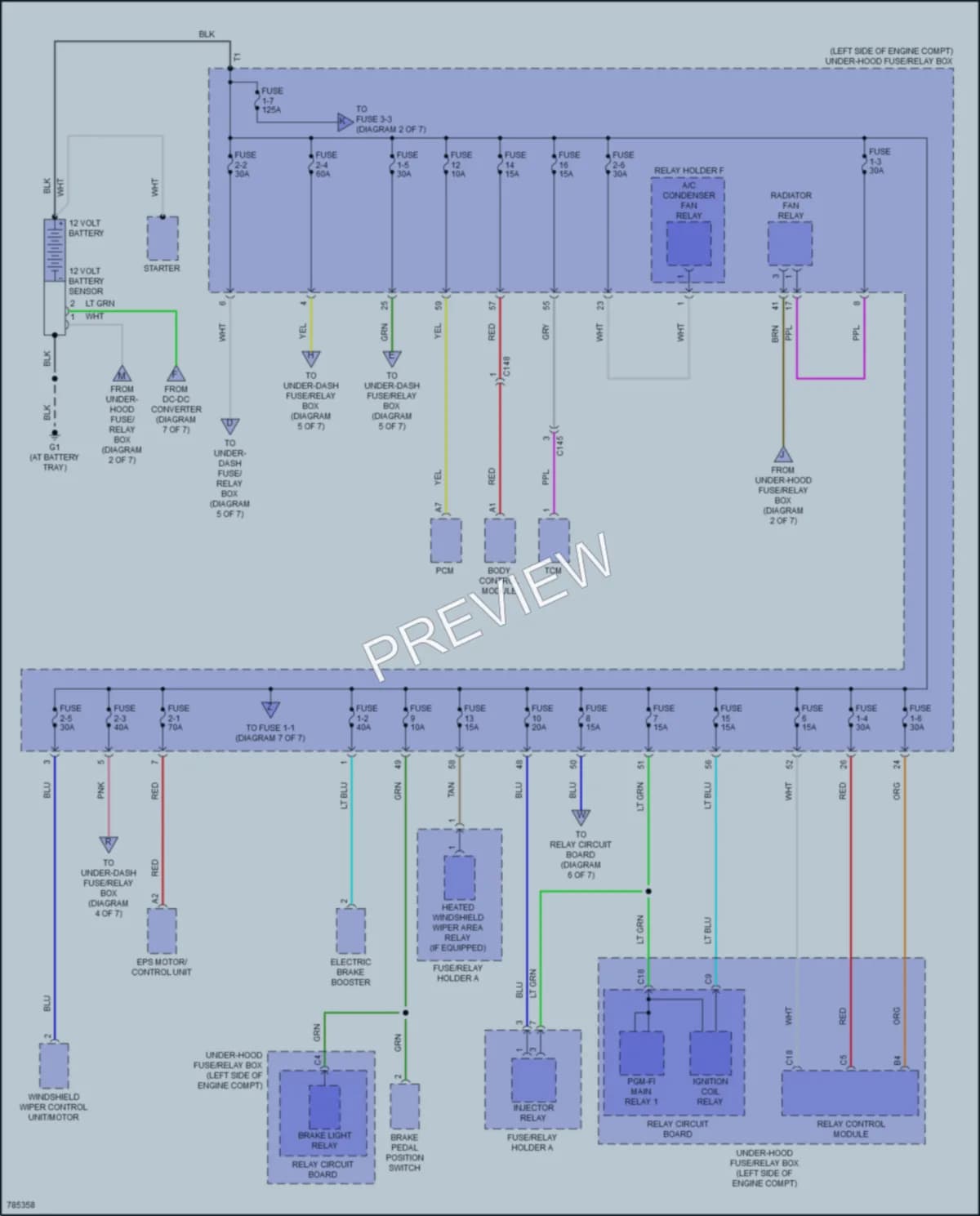 2022 Honda CRVHybrid Power Distribution wiring diagram preview