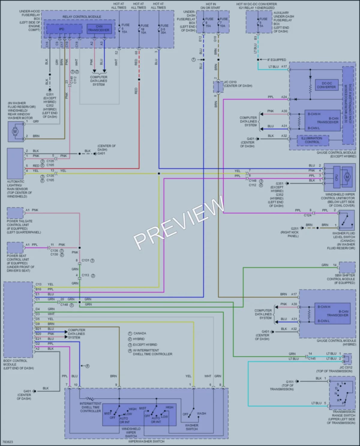 2022 Honda CRVHybrid Wiper Washer wiring diagram preview