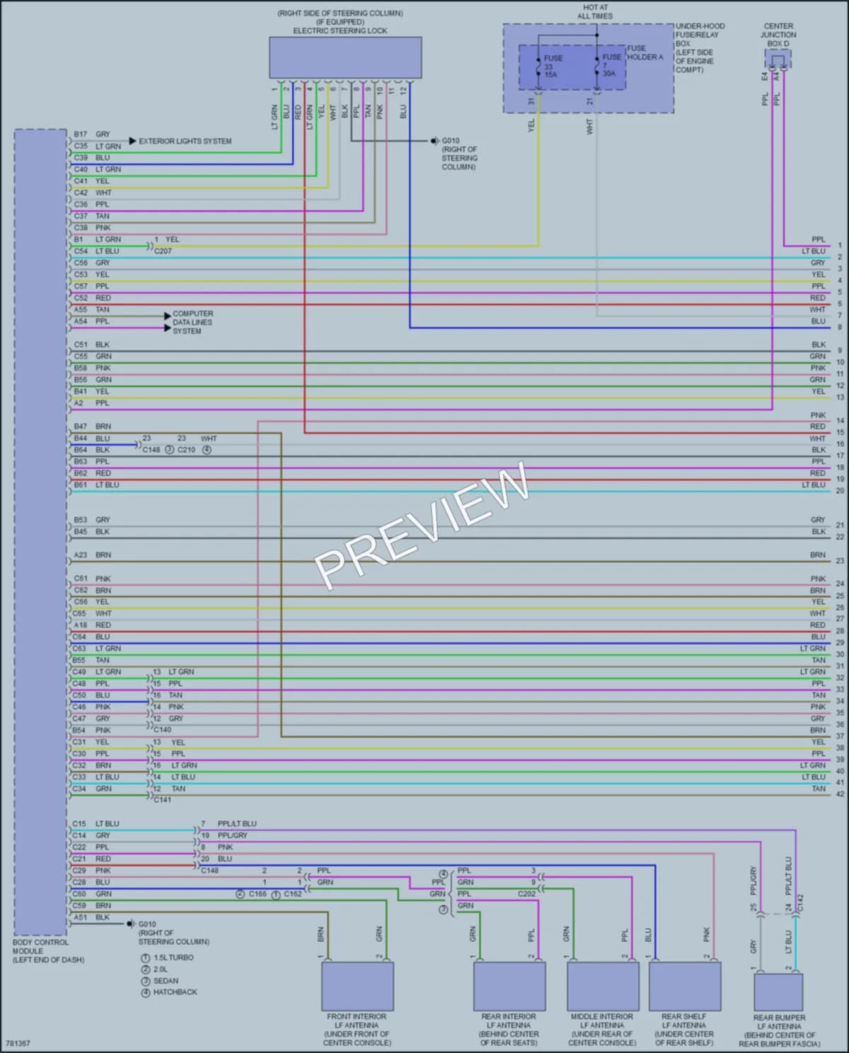 2022 Honda Civic Anti Theft wiring diagram preview