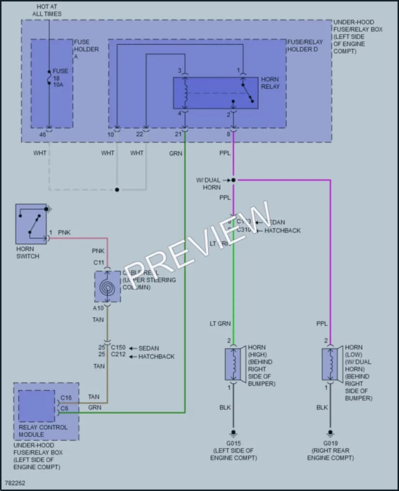 2022 Honda Civic Horn wiring diagram preview