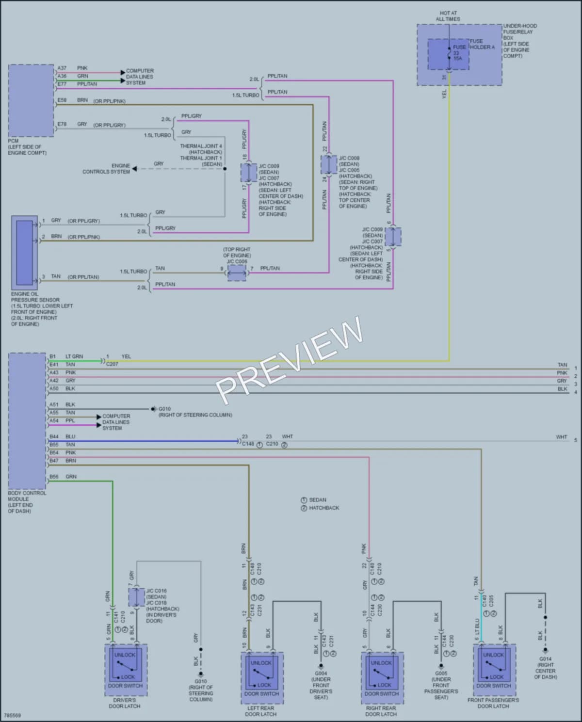 2022 Honda Civic Warning Systems wiring diagram preview