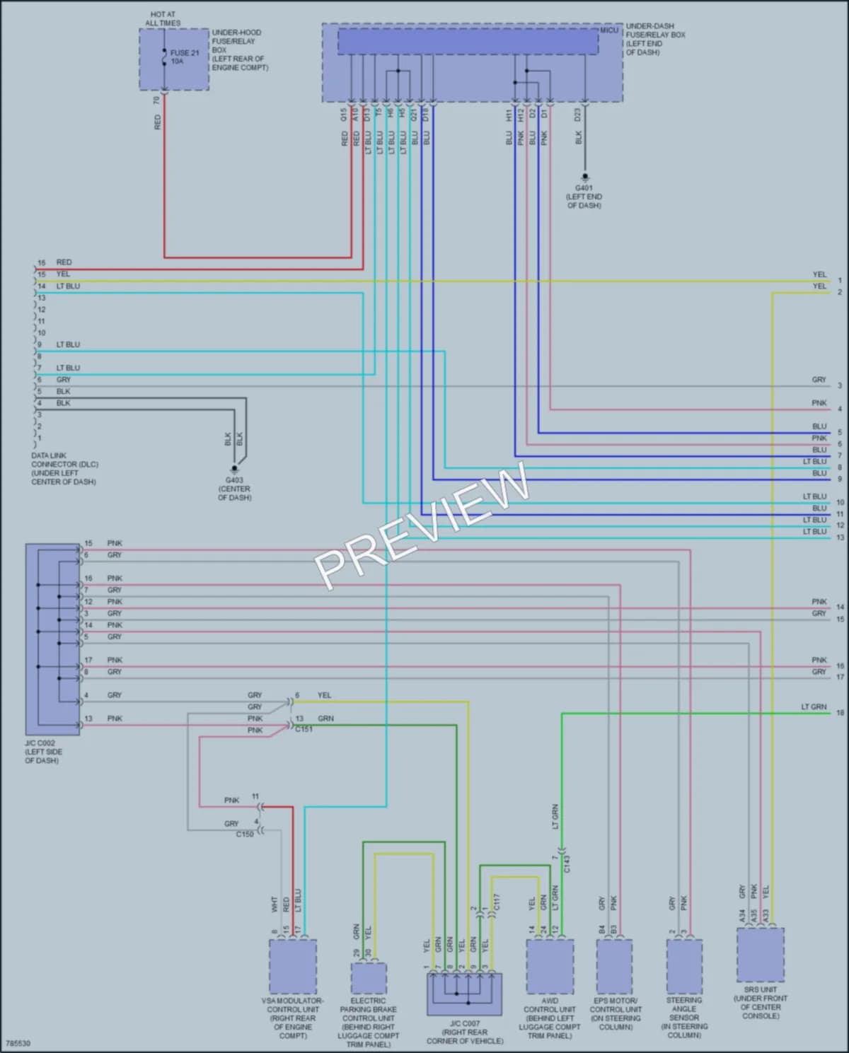 2022 Honda HRV Computer Data Lines wiring diagram preview