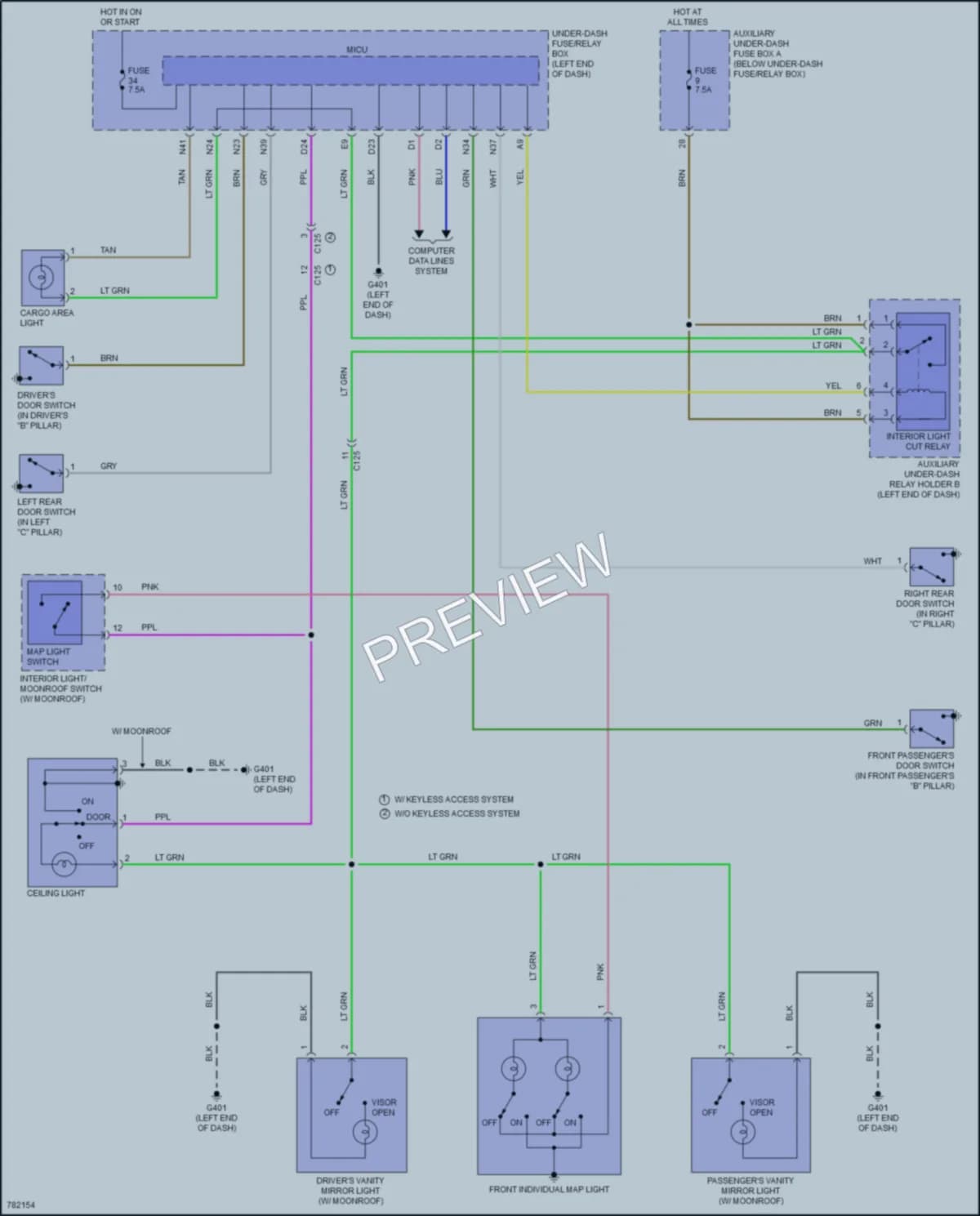 2022 Honda HRV Interior Lights wiring diagram preview