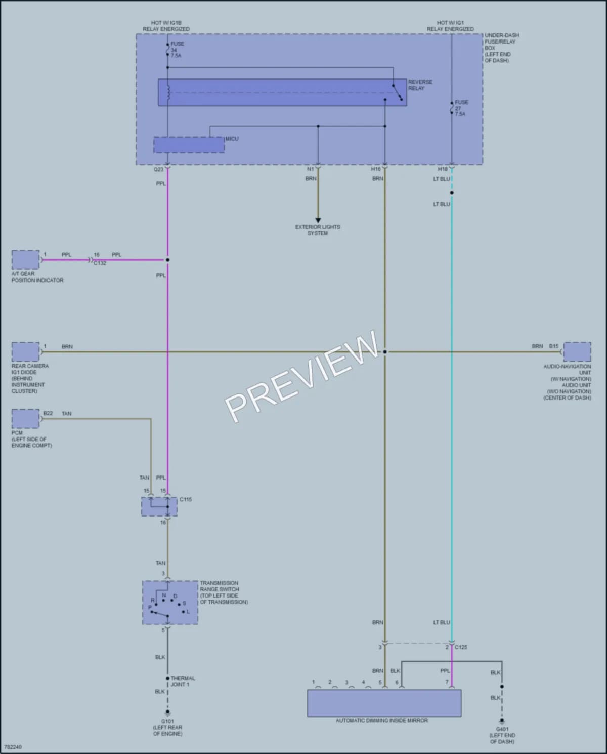 2022 Honda HRV Power Mirrors wiring diagram preview