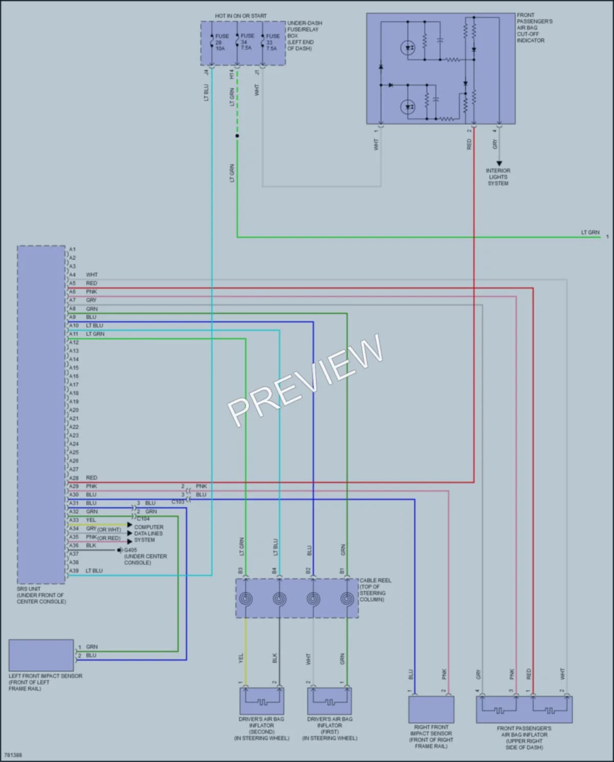 2022 Honda HRV Supplemental Restraints wiring diagram preview
