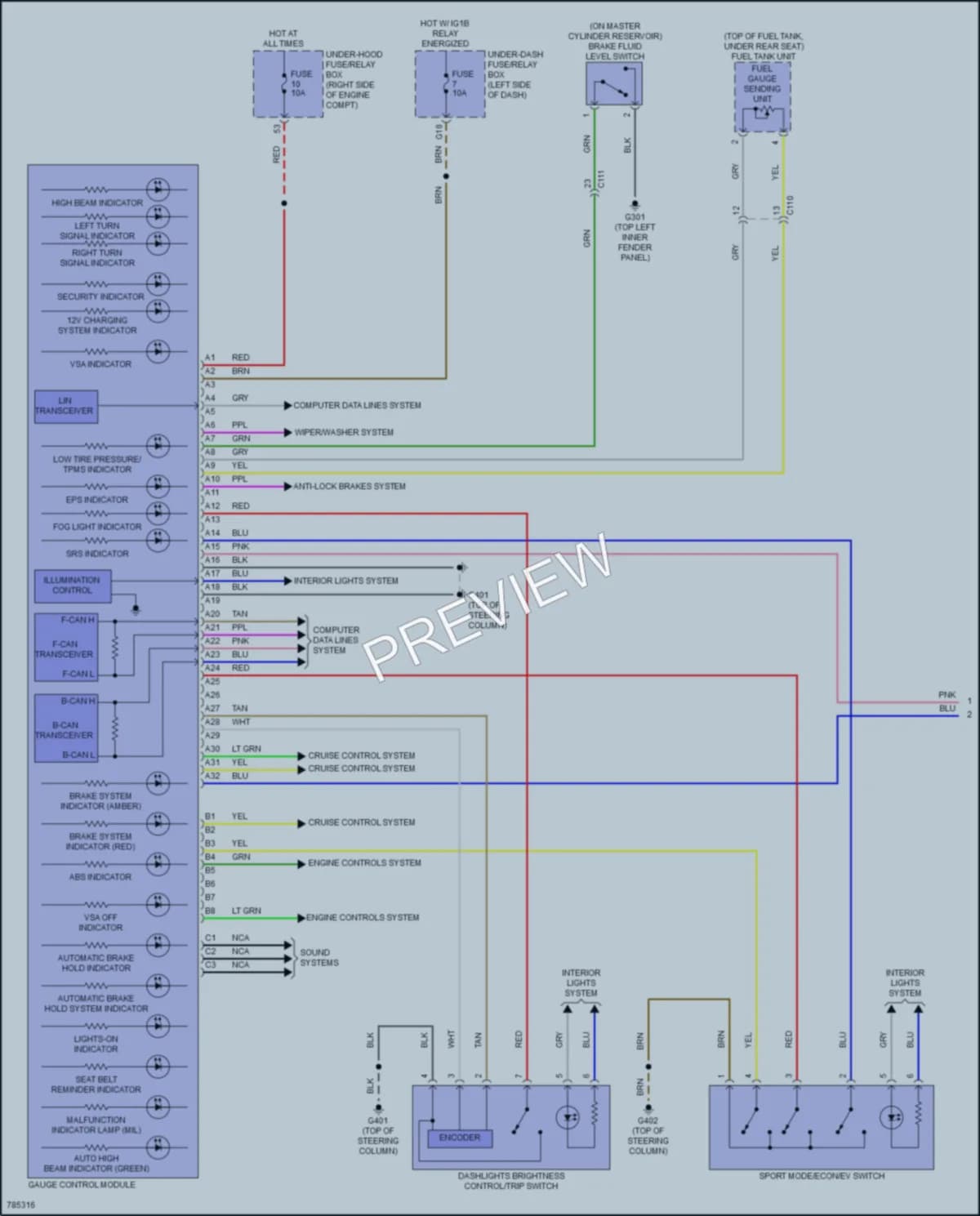 2022 Honda Insight Instrument Cluster wiring diagram preview