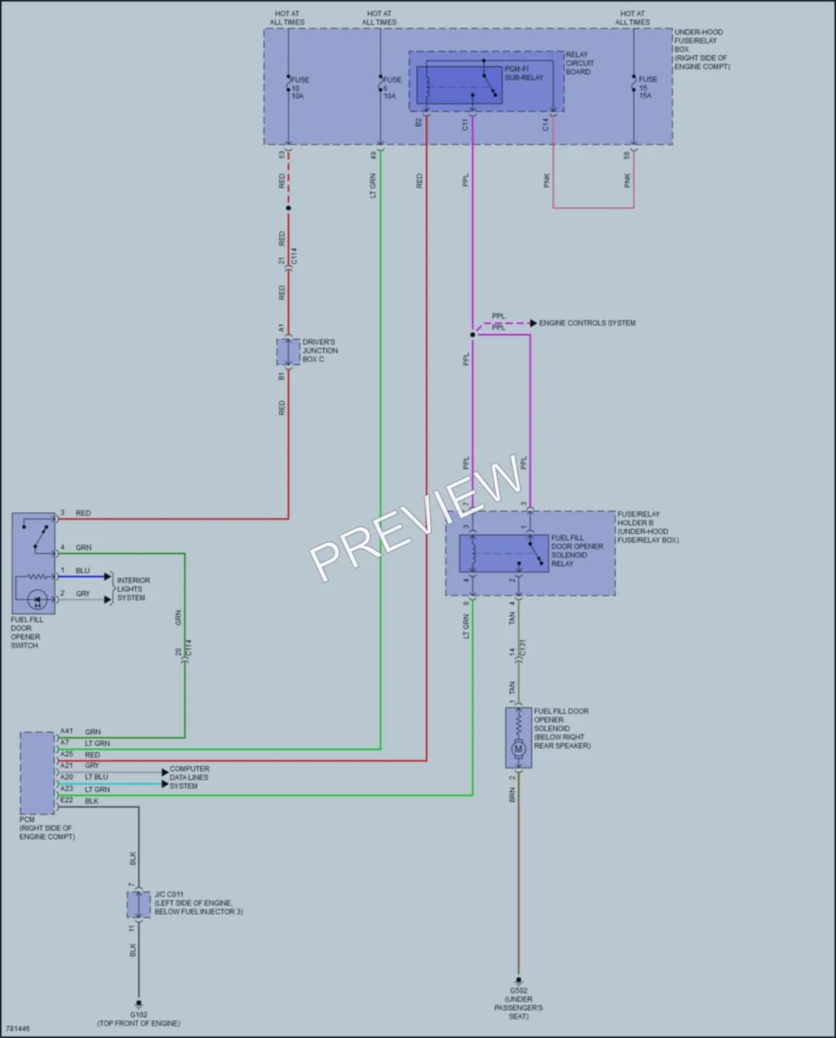 2022 Honda Insight Trunk Tailgate Fuel Door wiring diagram preview