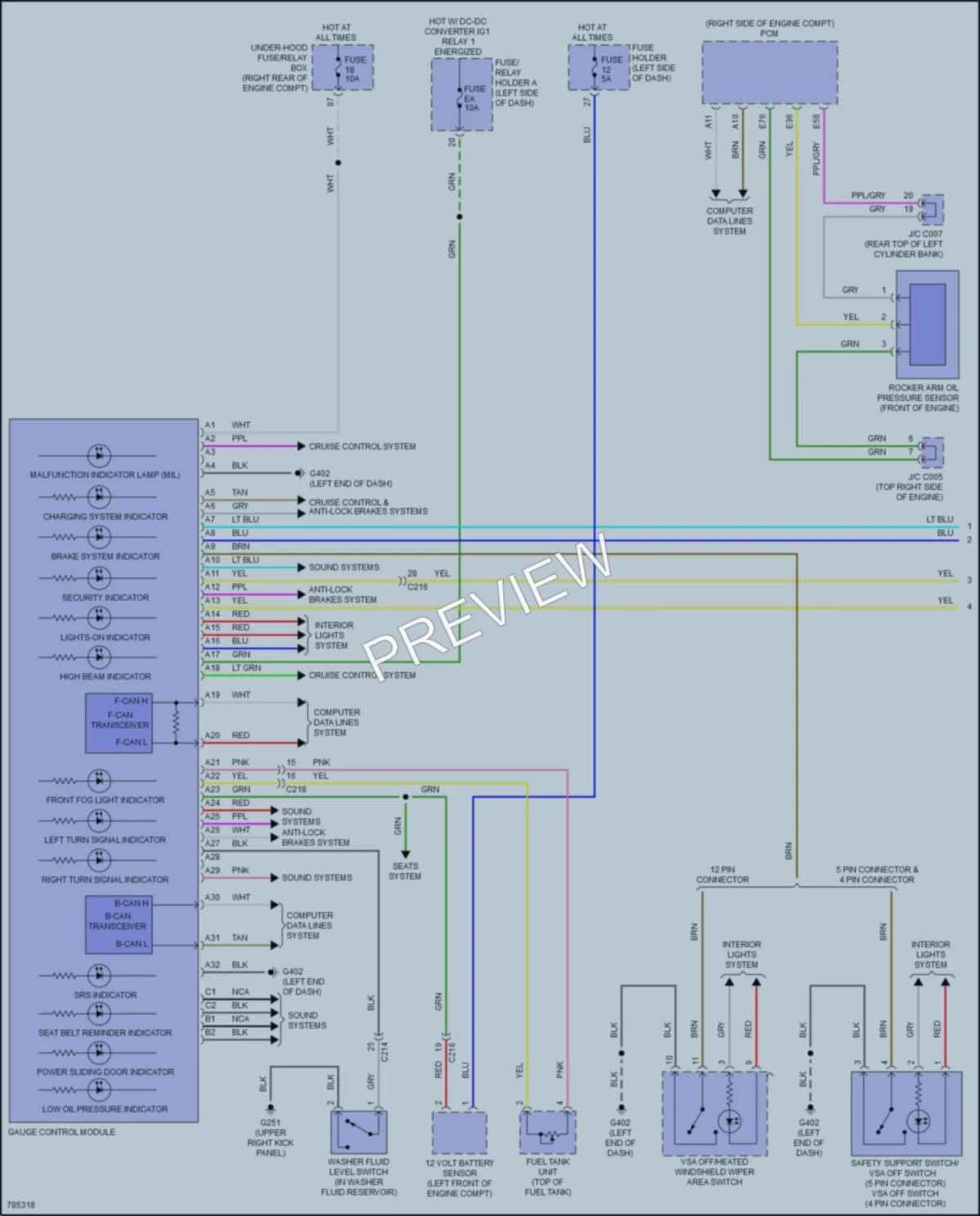 2022 Honda Odyssey Instrument Cluster wiring diagram preview