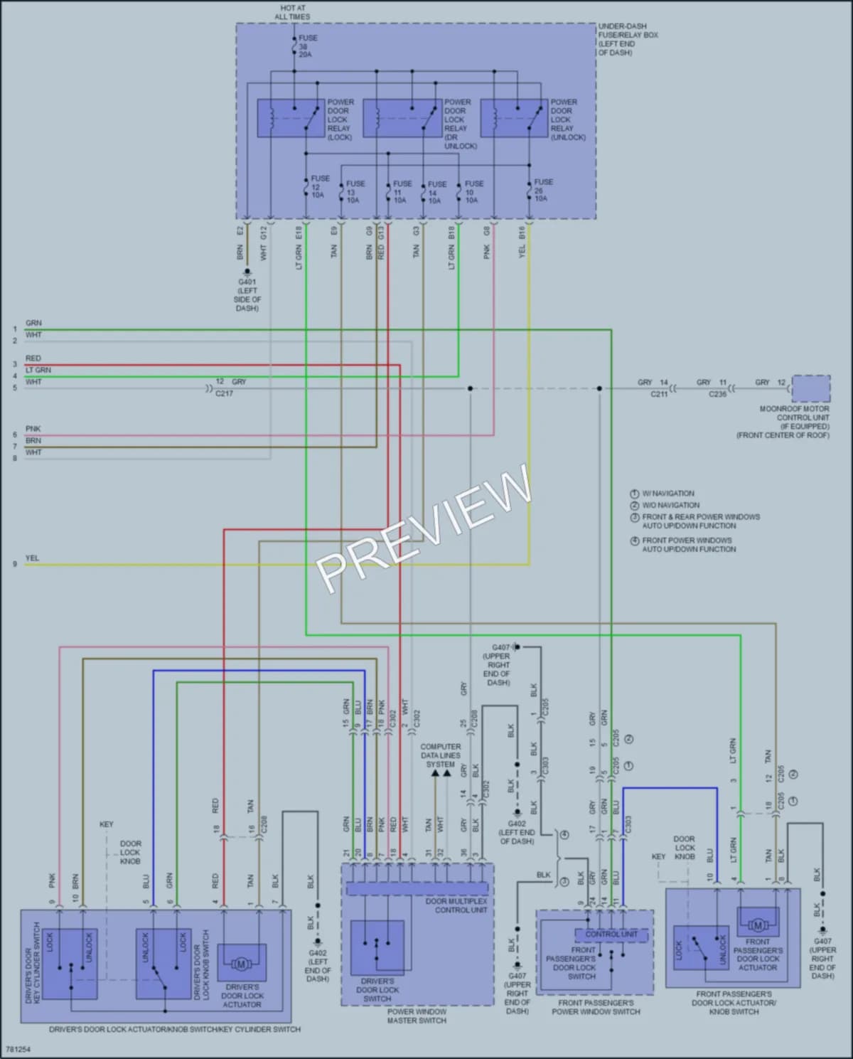 2022 Honda Odyssey Power Door Locks wiring diagram preview