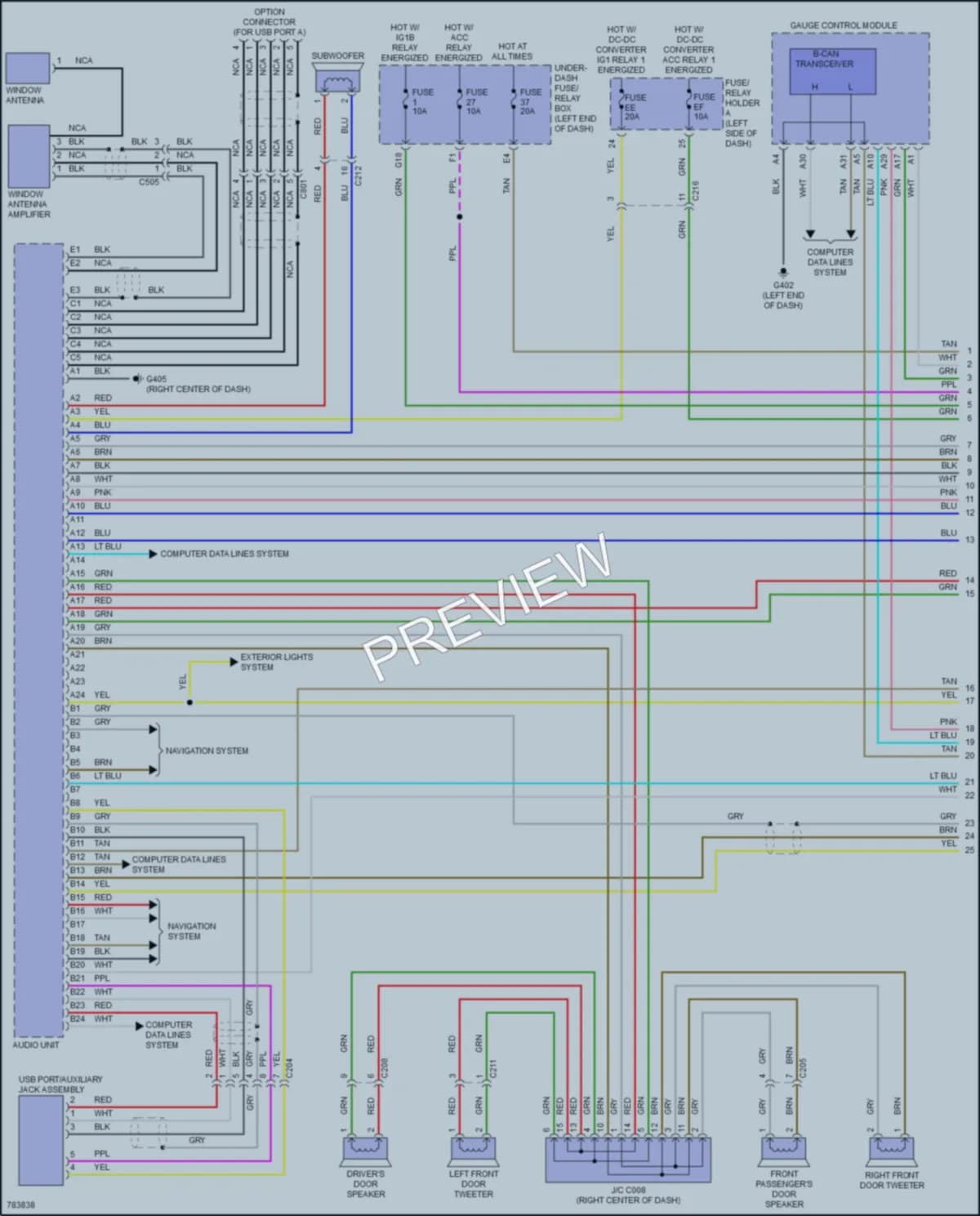 2022 Honda Odyssey Radio wiring diagram preview