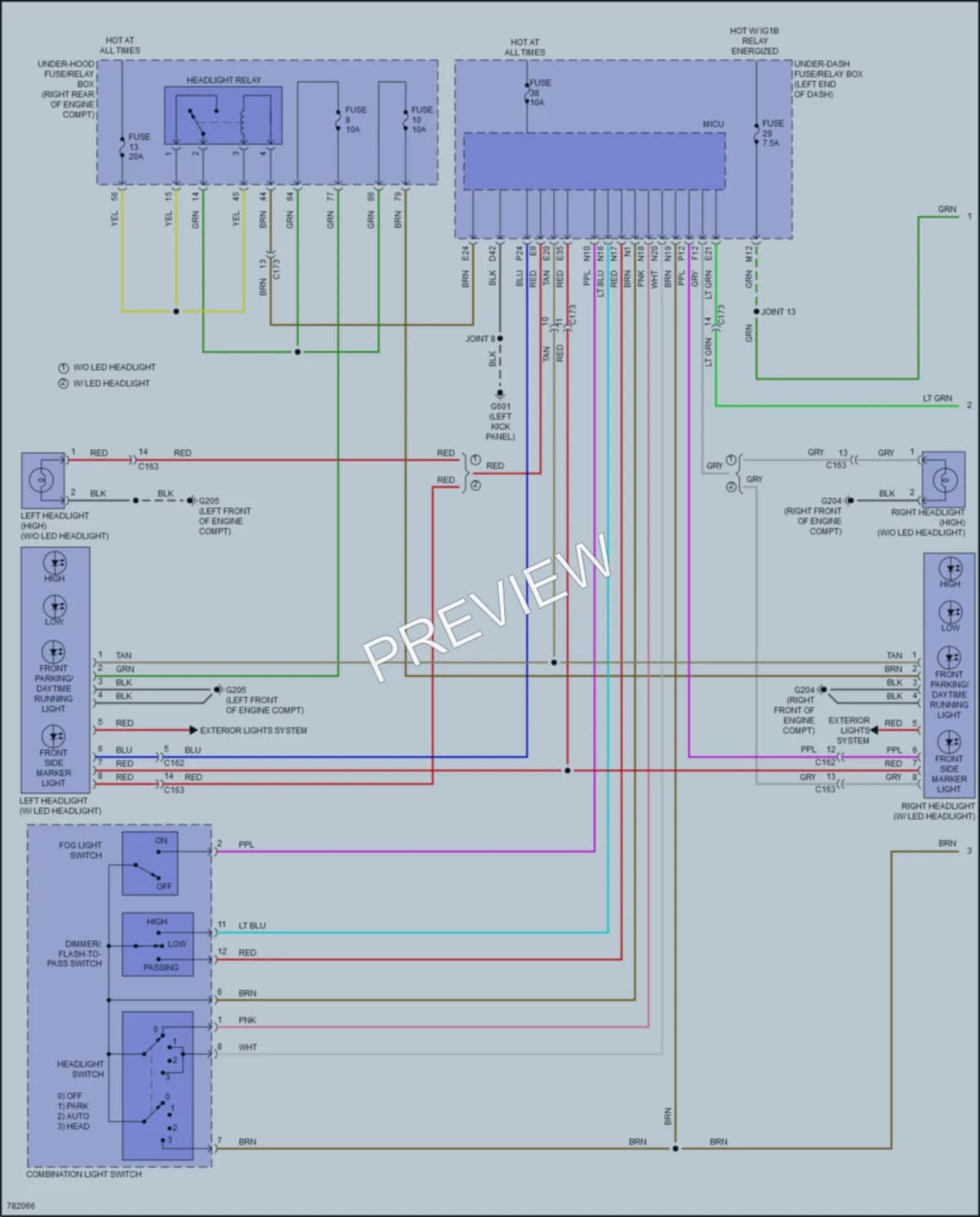 2022 Honda Pilot Headlights wiring diagram preview