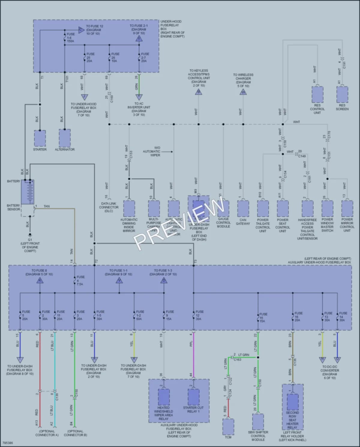 2022 Honda Pilot Power Distribution wiring diagram preview