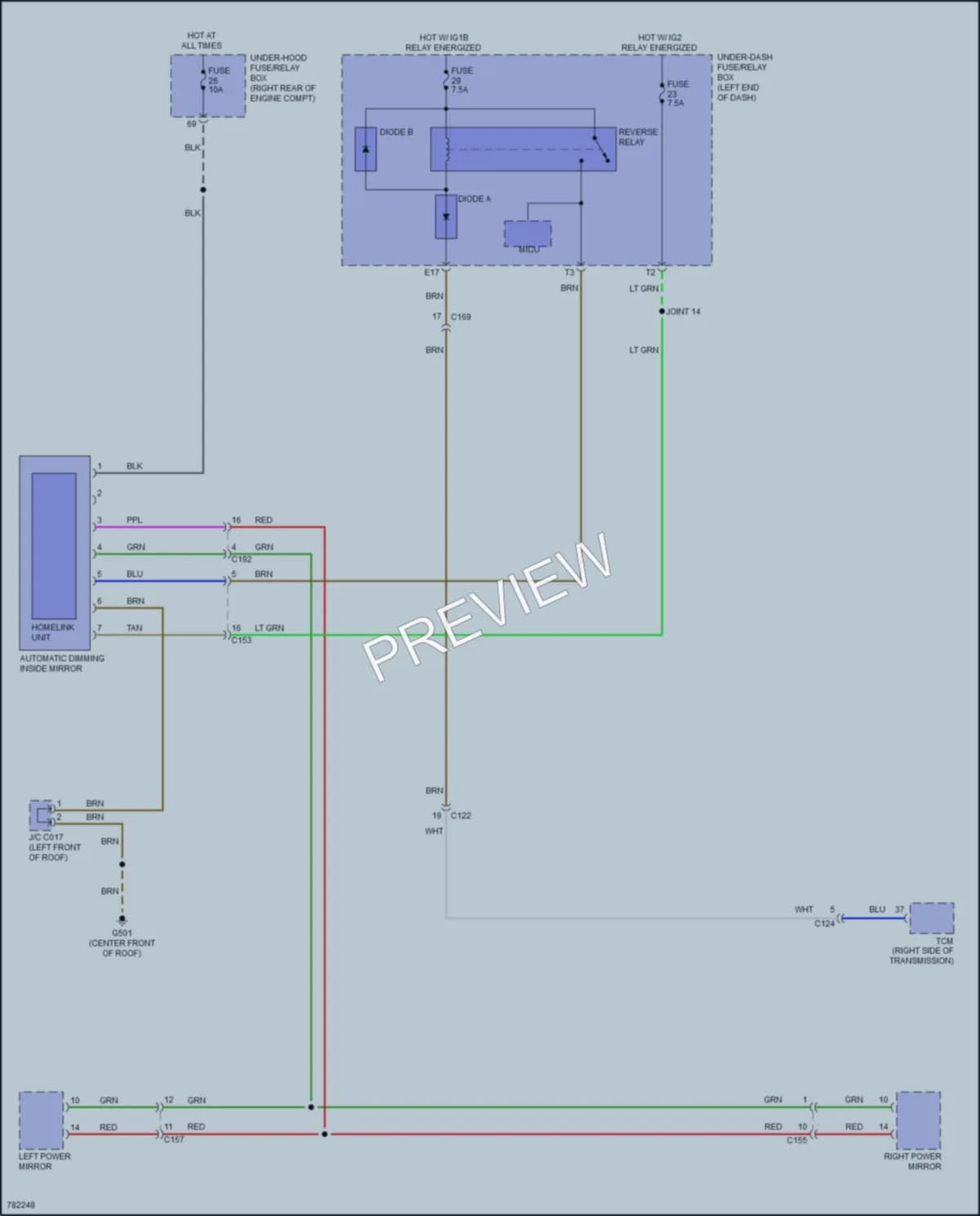 2022 Honda Pilot Power Mirrors wiring diagram preview