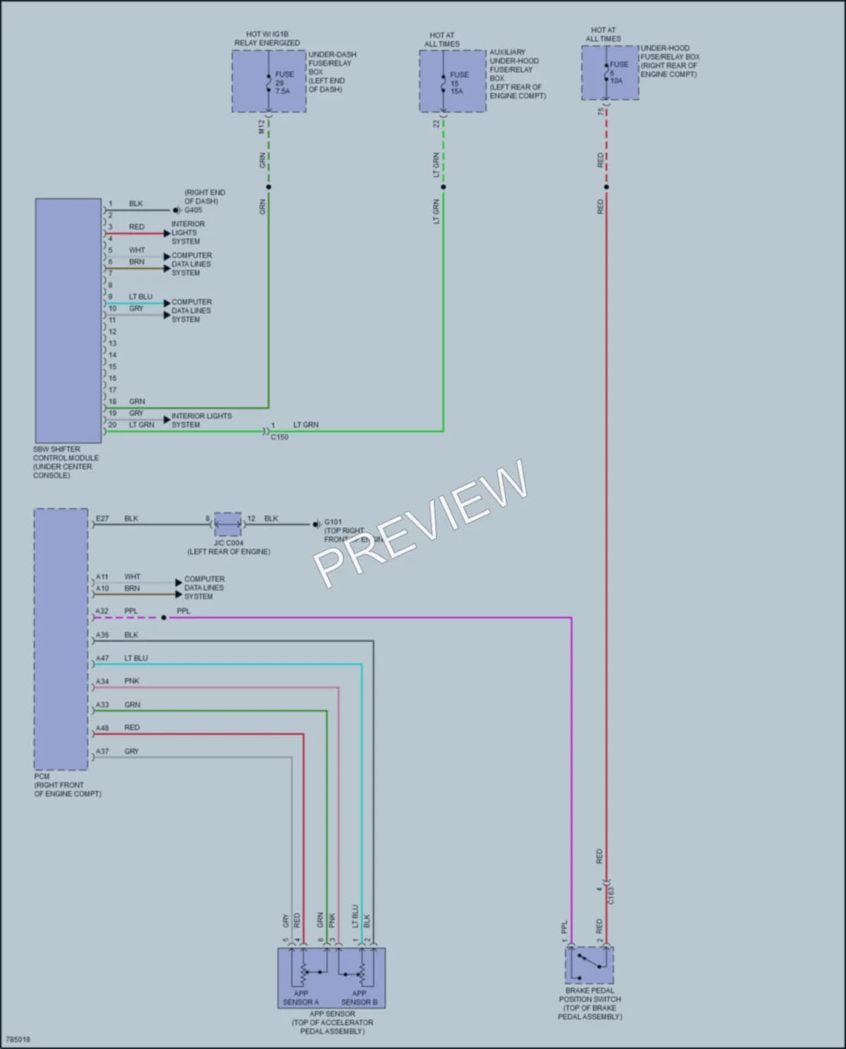 2022 Honda Pilot Shift Interlock wiring diagram preview
