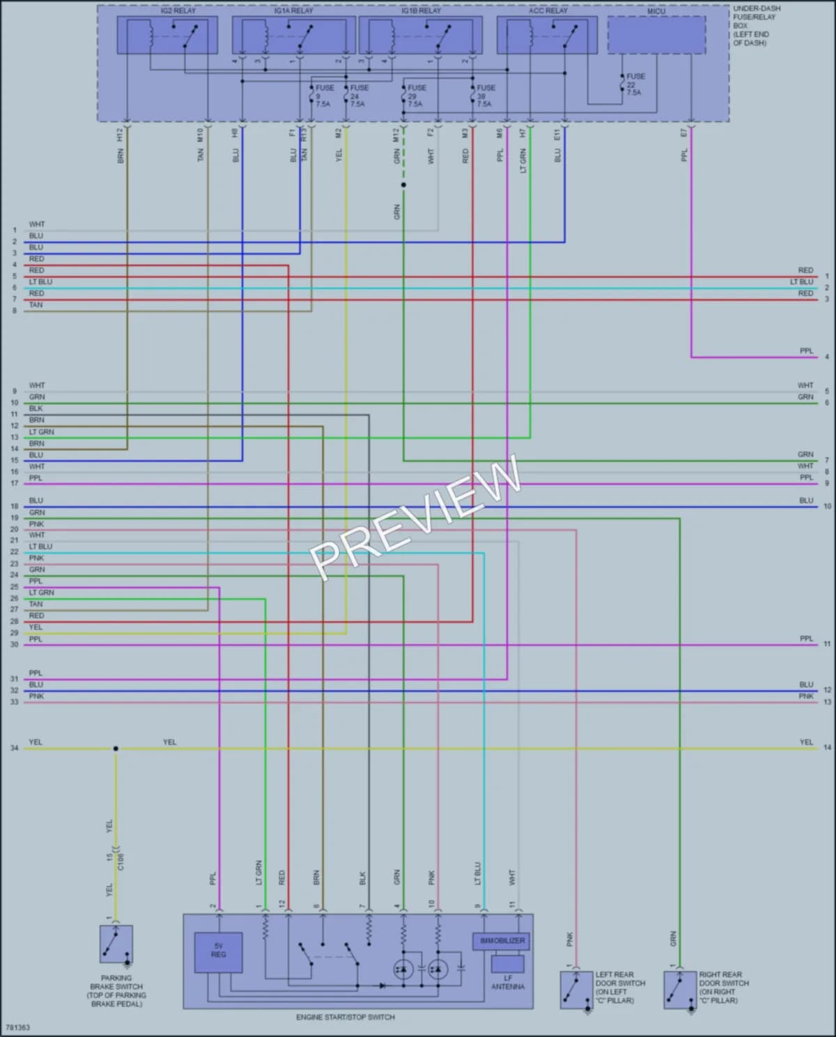 2022 Honda Ridgeline Anti Theft wiring diagram preview