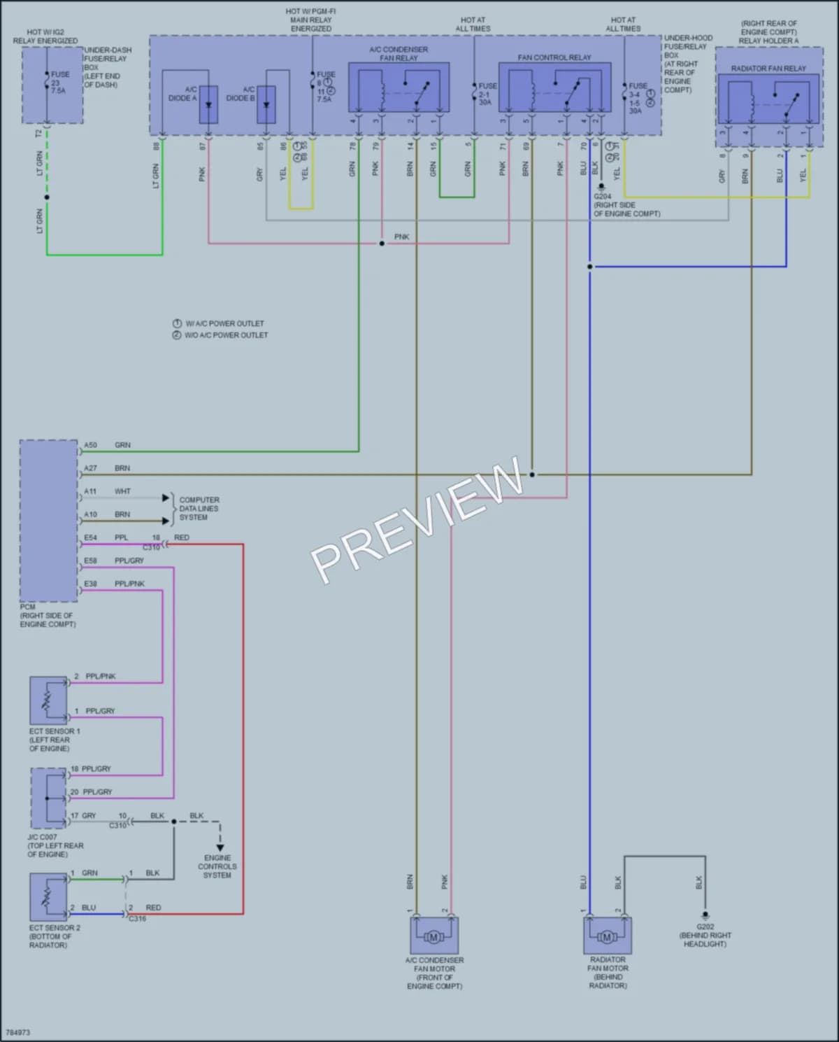 2022 Honda Ridgeline Cooling Fan wiring diagram preview
