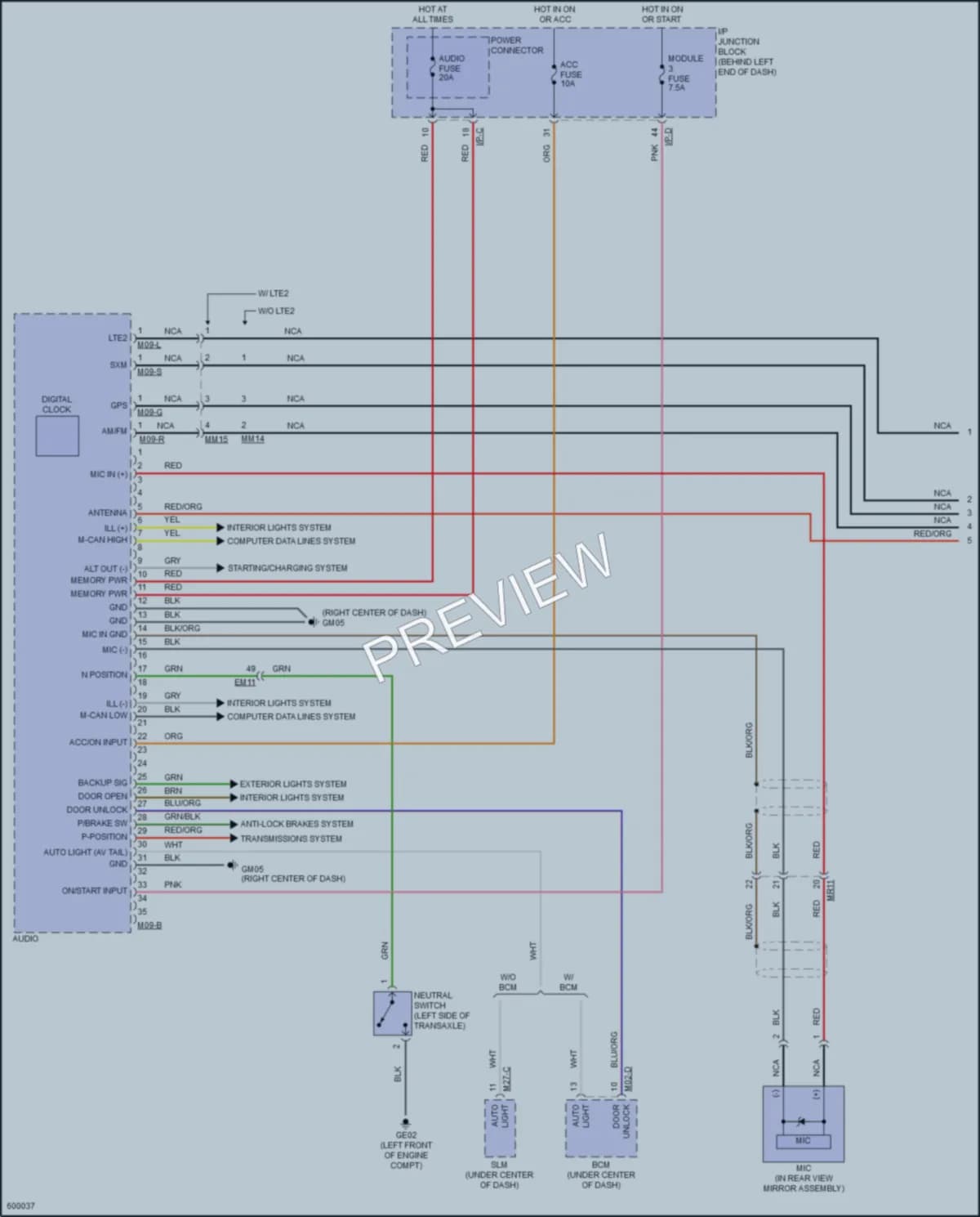 2022 Hyundai Accent Radio wiring diagram preview