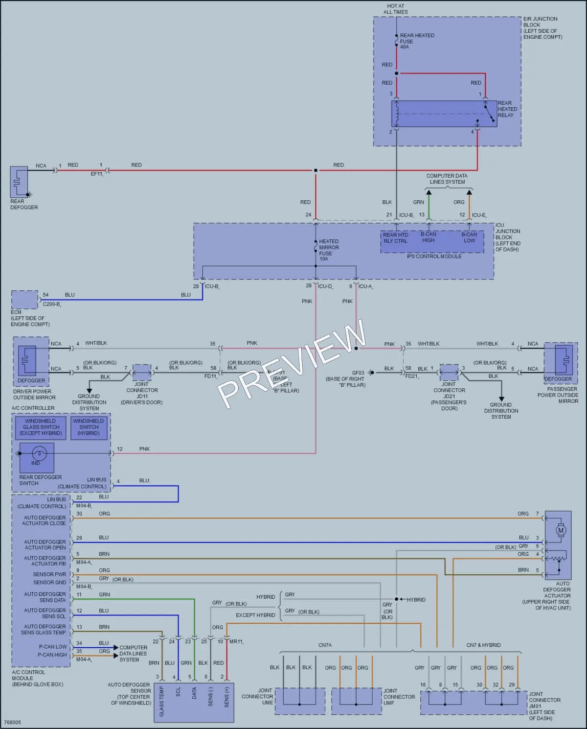 2022 Hyundai Elantra Defoggers wiring diagram preview