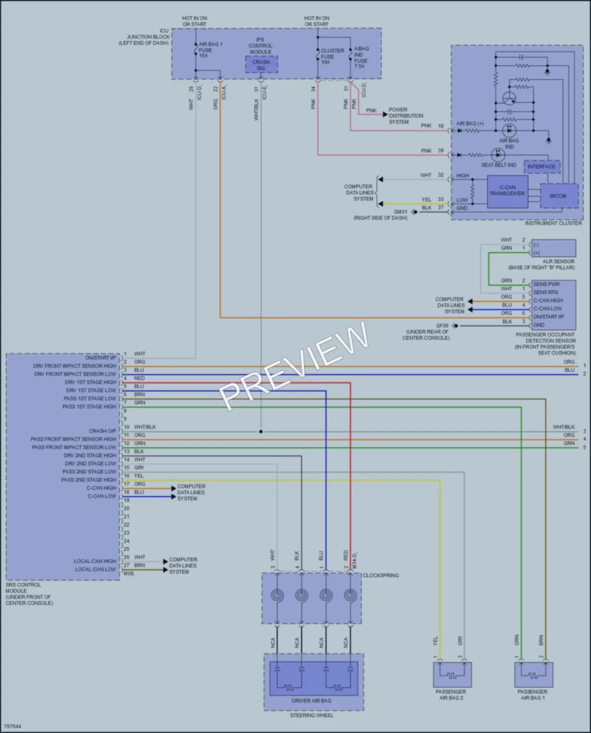 2022 Hyundai Elantra Supplemental Restraints wiring diagram preview