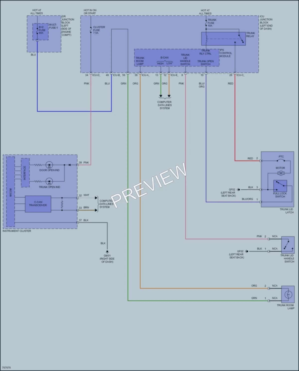 2022 Hyundai Elantra Trunk Tailgate Fuel Door wiring diagram preview