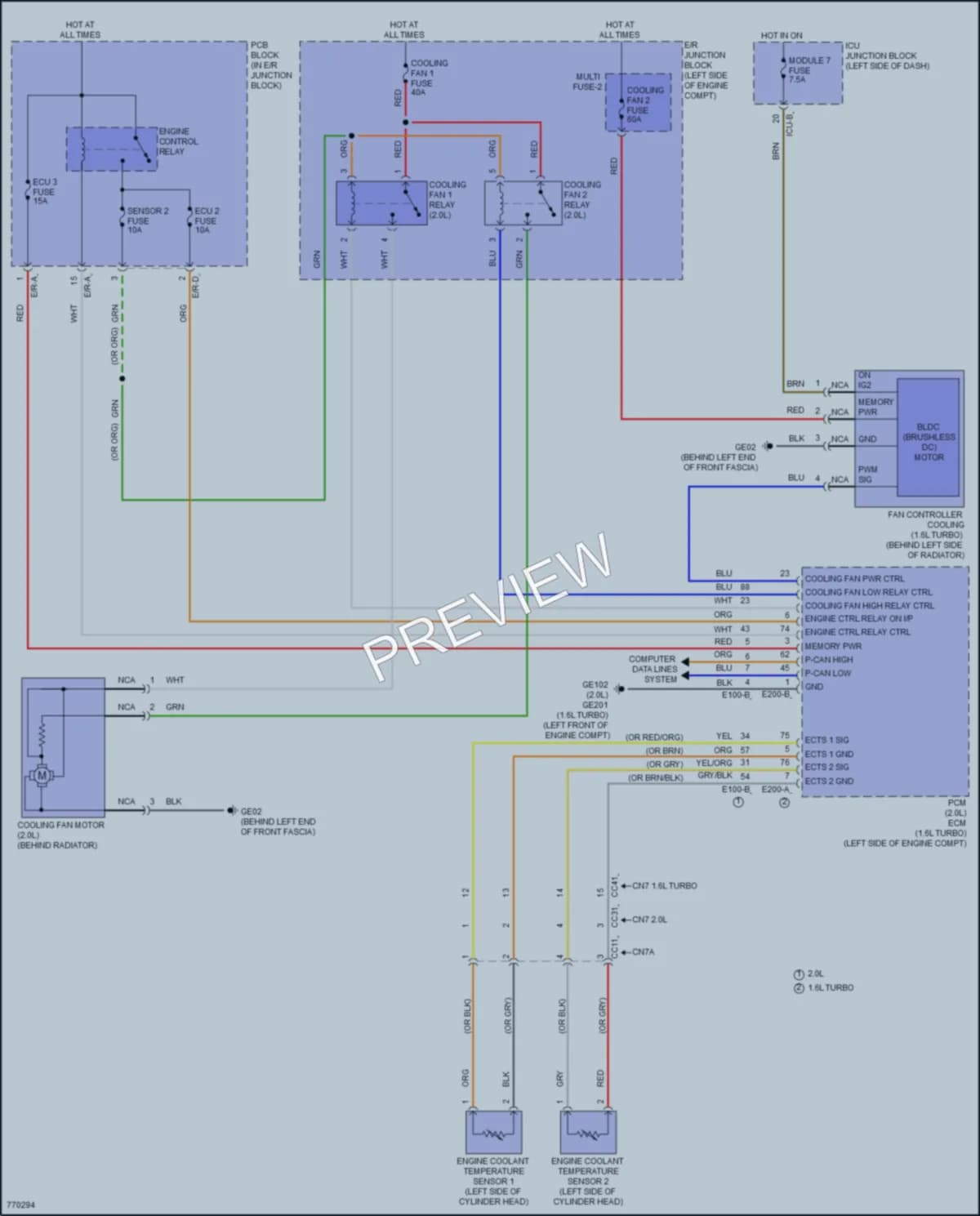 2022 Hyundai ElantraHybrid Cooling Fan wiring diagram preview