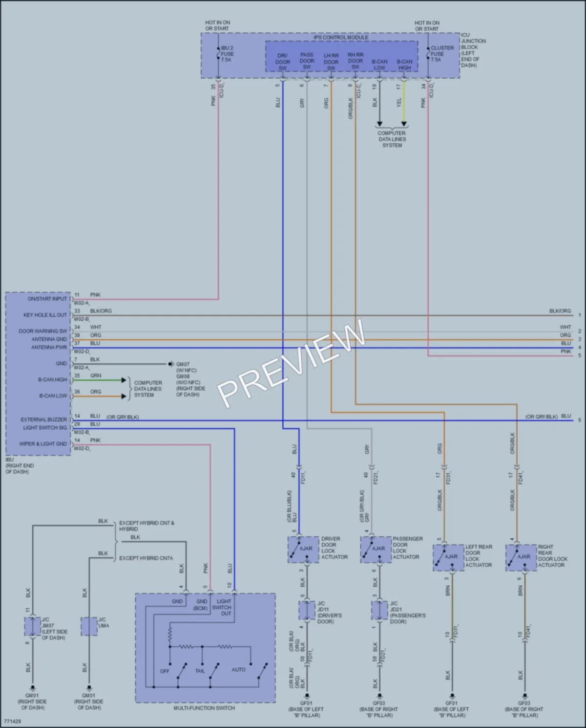 2022 Hyundai ElantraHybrid Warning Systems wiring diagram preview