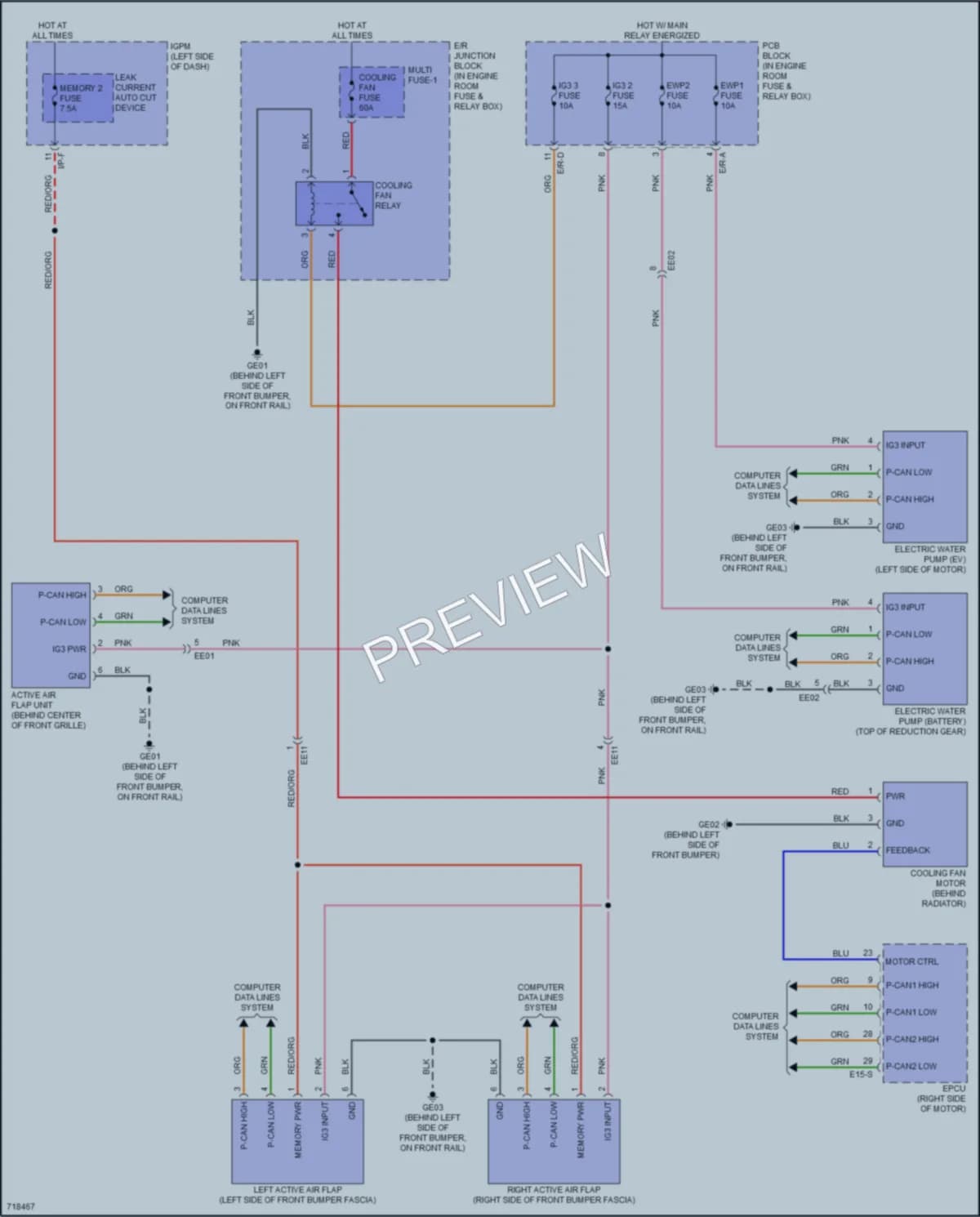 2022 Hyundai IoniqHybrid Cooling Fan wiring diagram preview