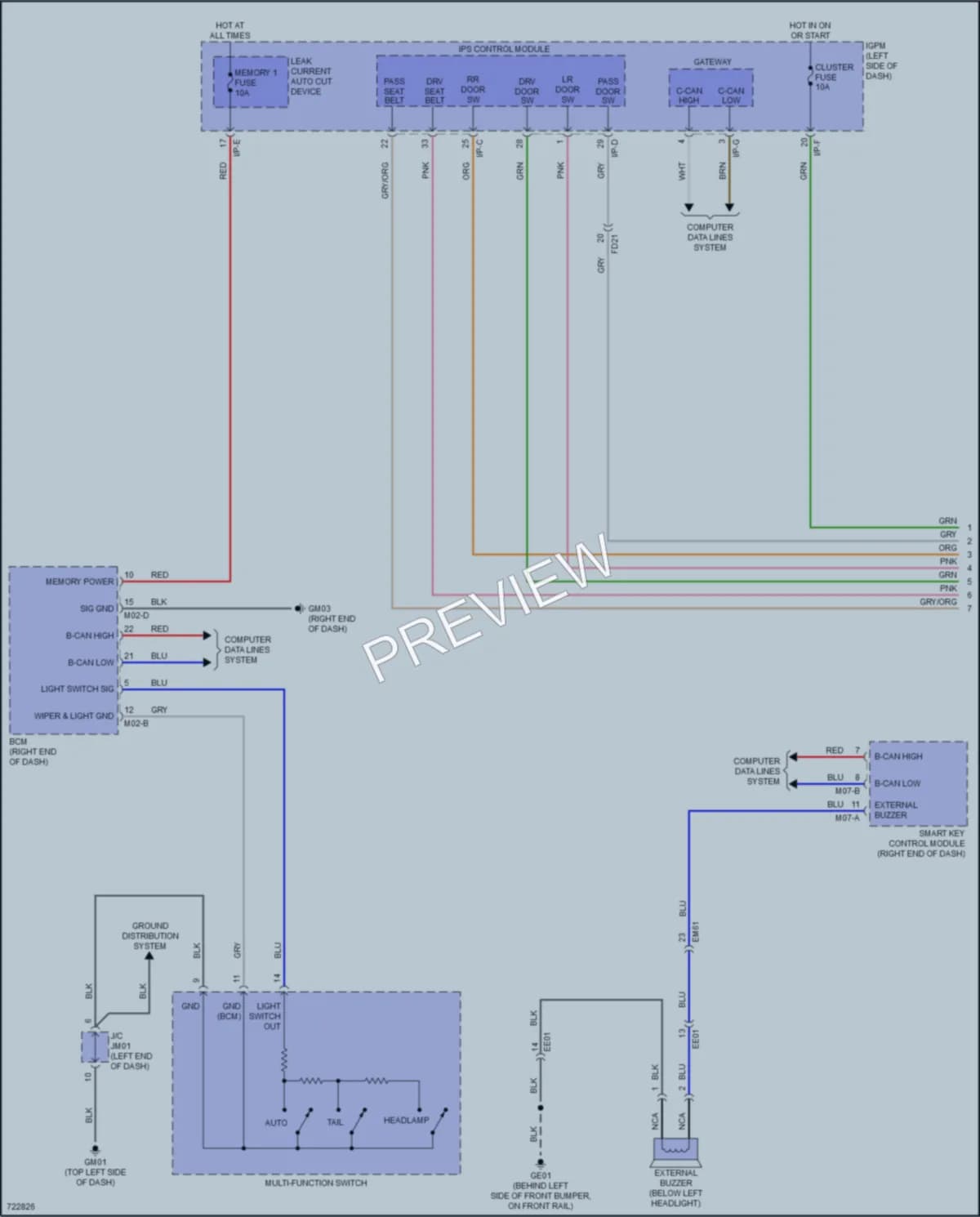 2022 Hyundai IoniqHybrid Warning Systems wiring diagram preview